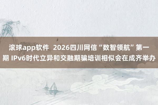 滚球app软件  2026四川网信“数智领航”第一期 IPv6时代立异和交融期骗培训相似会在成齐举办