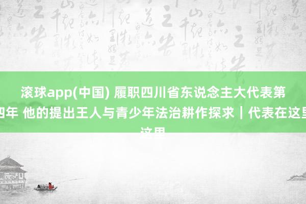 滚球app(中国) 履职四川省东说念主大代表第四年 他的提出王人与青少年法治耕作探求｜代表在这里