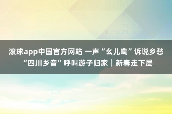 滚球app中国官方网站 一声“幺儿嘞”诉说乡愁 “四川乡音”呼叫游子归家｜新春走下层