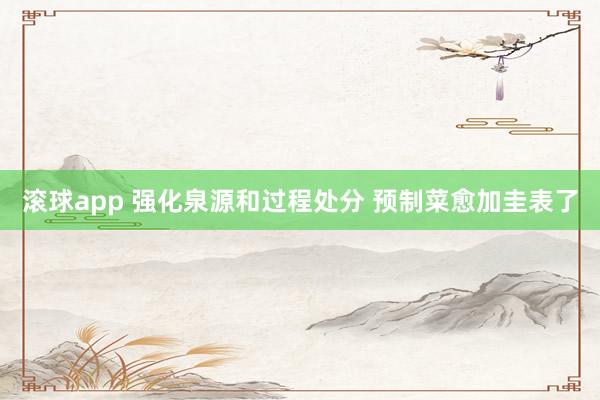 滚球app 强化泉源和过程处分 预制菜愈加圭表了