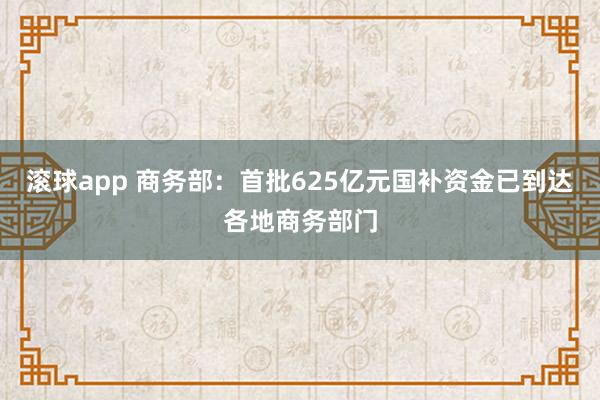 滚球app 商务部：首批625亿元国补资金已到达各地商务部门