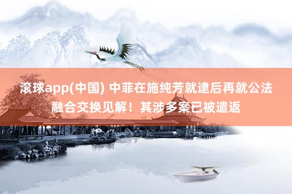 滚球app(中国) 中菲在施纯芳就逮后再就公法融合交换见解！其涉多案已被遣返