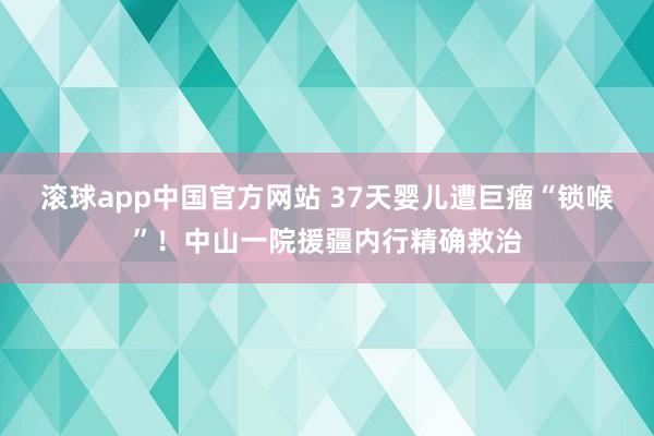 滚球app中国官方网站 37天婴儿遭巨瘤“锁喉”！中山一院援疆内行精确救治