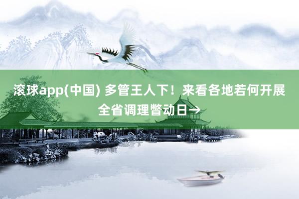 滚球app(中国) 多管王人下！来看各地若何开展全省调理瞥动日→