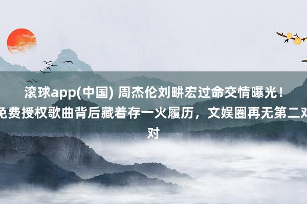滚球app(中国) 周杰伦刘畊宏过命交情曝光！免费授权歌曲背后藏着存一火履历，文娱圈再无第二对