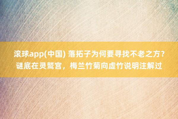 滚球app(中国) 落拓子为何要寻找不老之方？谜底在灵鹫宫，梅兰竹菊向虚竹说明注解过