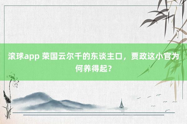 滚球app 荣国云尔千的东谈主口，贾政这小官为何养得起？