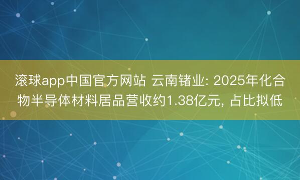 滚球app中国官方网站 云南锗业: 2025年化合物半导体材料居品营收约1.38亿元， 占比拟低