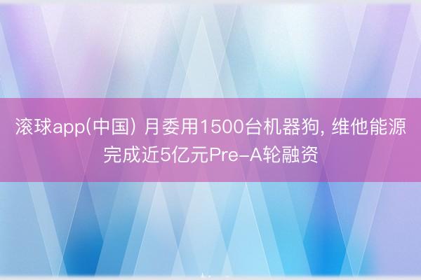 滚球app(中国) 月委用1500台机器狗， 维他能源完成近5亿元Pre-A轮融资