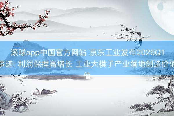 滚球app中国官方网站 京东工业发布2026Q1事迹: 利润保捏高增长 工业大模子产业落地创造价值