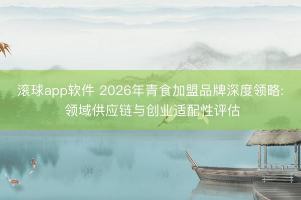 滚球app软件 2026年青食加盟品牌深度领略: 领域供应链与创业适配性评估