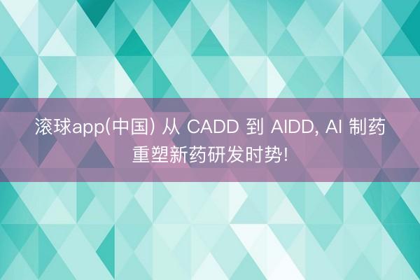 滚球app(中国) 从 CADD 到 AIDD， AI 制药重塑新药研发时势!