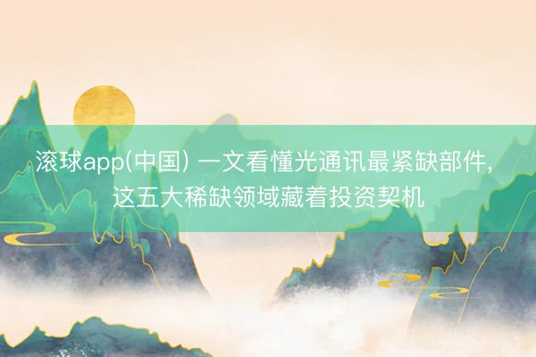 滚球app(中国) 一文看懂光通讯最紧缺部件， 这五大稀缺领域藏着投资契机