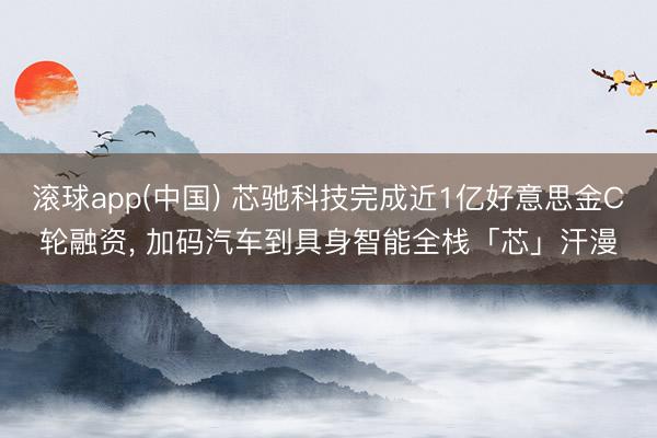 滚球app(中国) 芯驰科技完成近1亿好意思金C轮融资， 加码汽车到具身智能全栈「芯」汗漫