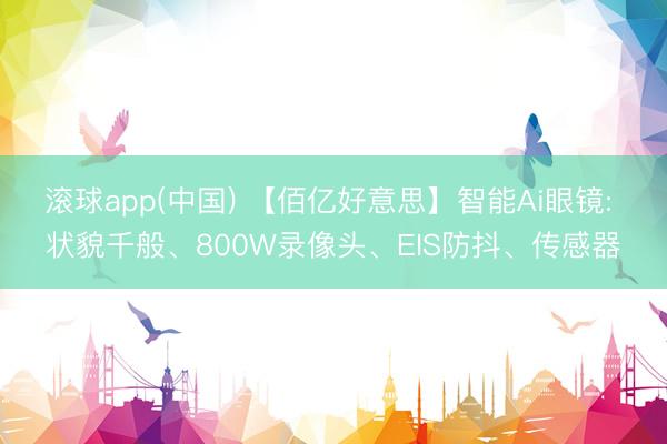 滚球app(中国) 【佰亿好意思】智能Ai眼镜: 状貌千般、800W录像头、EIS防抖、传感器