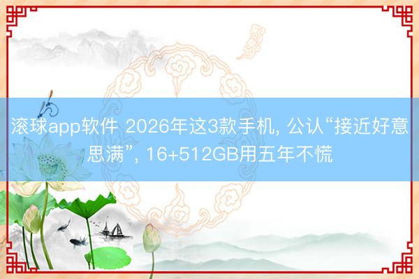 滚球app软件 2026年这3款手机， 公认“接近好意思满”， 16+512GB用五年不慌