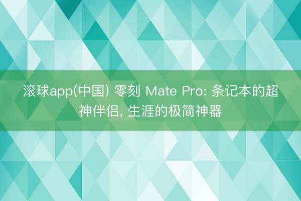 滚球app(中国) 零刻 Mate Pro: 条记本的超神伴侣， 生涯的极简神器
