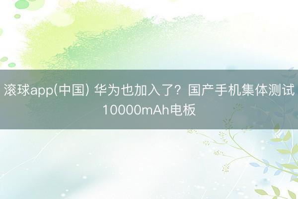 滚球app(中国) 华为也加入了？国产手机集体测试10000mAh电板