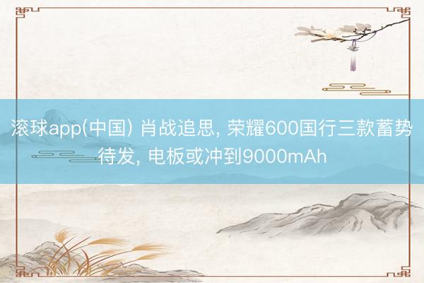 滚球app(中国) 肖战追思， 荣耀600国行三款蓄势待发， 电板或冲到9000mAh