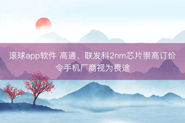 滚球app软件 高通、联发科2nm芯片崇高订价令手机厂商视为畏途
