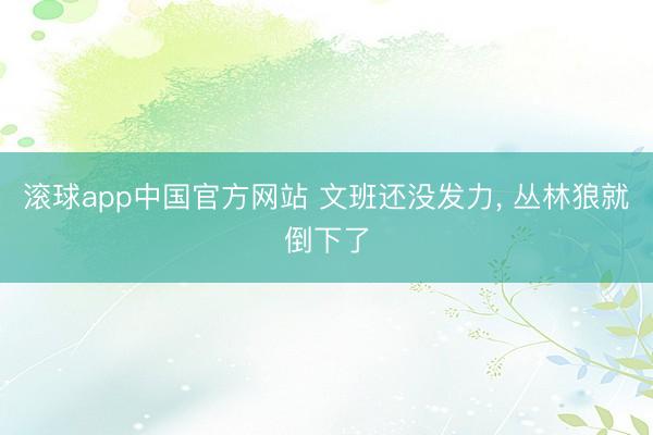 滚球app中国官方网站 文班还没发力， 丛林狼就倒下了