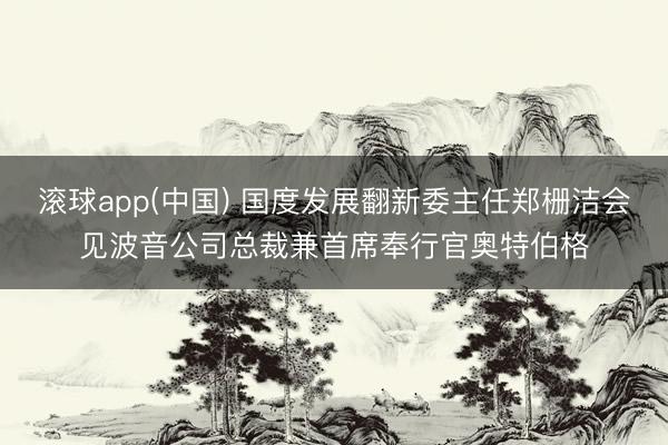 滚球app(中国) 国度发展翻新委主任郑栅洁会见波音公司总裁兼首席奉行官奥特伯格