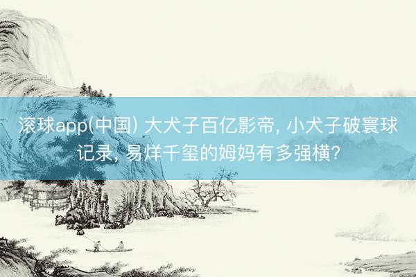 滚球app(中国) 大犬子百亿影帝， 小犬子破寰球记录， 易烊千玺的姆妈有多强横?