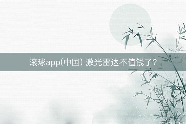 滚球app(中国) 激光雷达不值钱了?