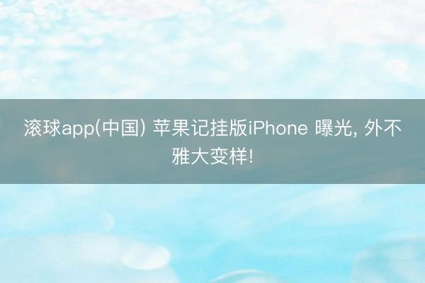 滚球app(中国) 苹果记挂版iPhone 曝光， 外不雅大变样!