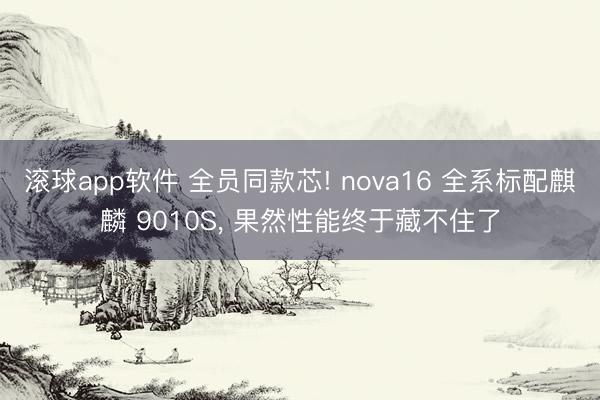 滚球app软件 全员同款芯! nova16 全系标配麒麟 9010S， 果然性能终于藏不住了