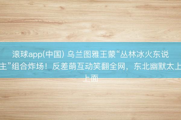 滚球app(中国) 乌兰图雅王蒙“丛林冰火东说念主”组合炸场！反差萌互动笑翻全网，东北幽默太上面