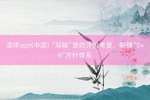 滚球app(中国) “双碳”笼统评价考查，明确“5+9”方针体系