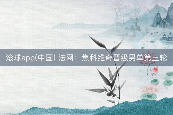 滚球app(中国) 法网：焦科维奇晋级男单第三轮