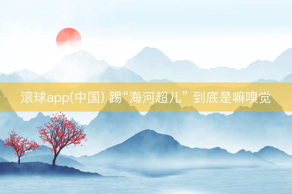 滚球app(中国) 踢“海河超儿” 到底是嘛嗅觉