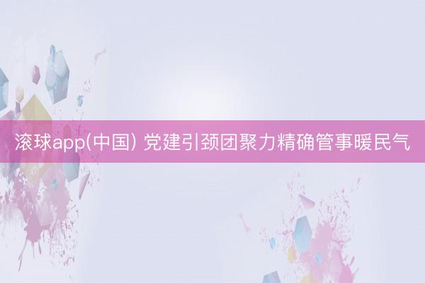 滚球app(中国) 党建引颈团聚力精确管事暖民气