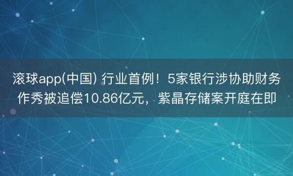 滚球app(中国) 行业首例！5家银行涉协助财务作秀被追偿10.86亿元，紫晶存储案开庭在即