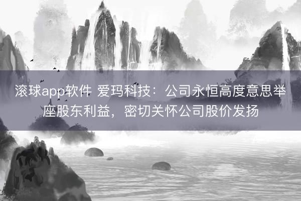 滚球app软件 爱玛科技：公司永恒高度意思举座股东利益，密切关怀公司股价发扬